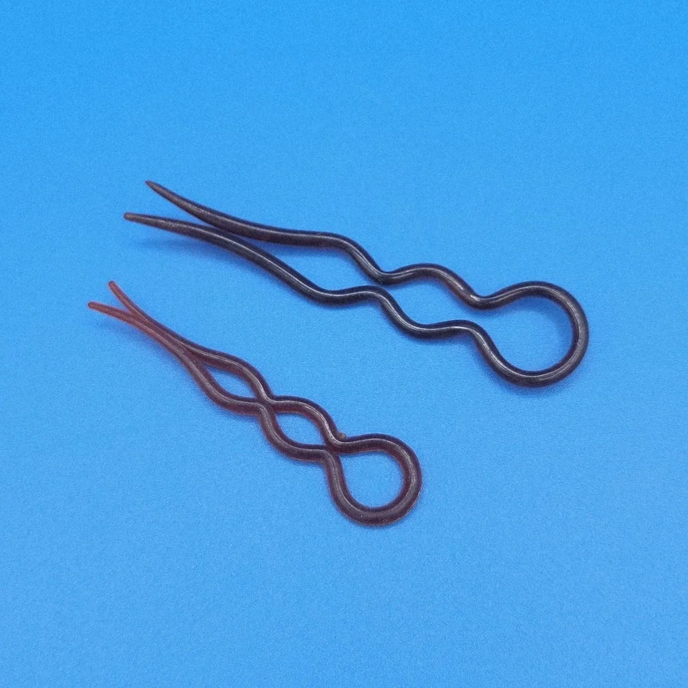 Antique Chignon Hair Pins‎ - Tortoise and Brown - set of two